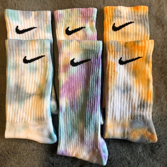 Rainbow Tie Dye Nike Socks - Picture 5 of 8
